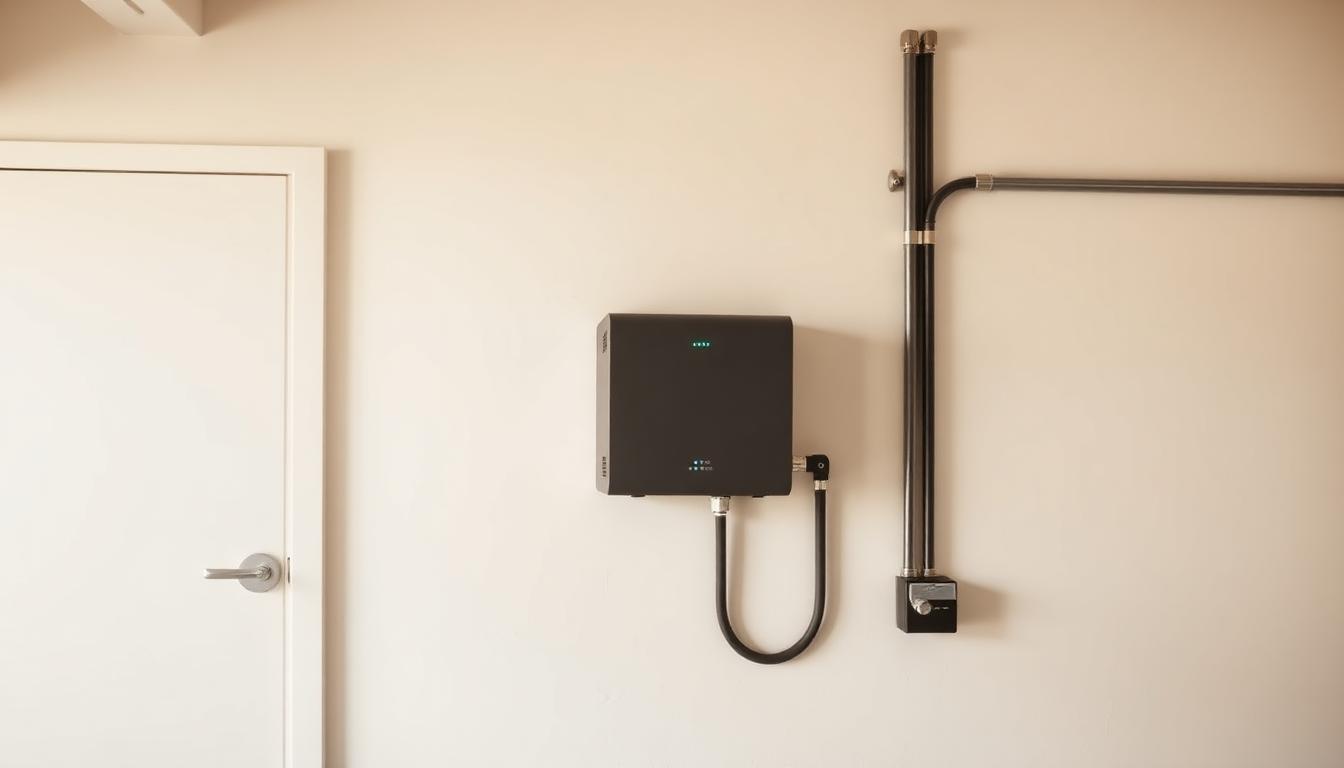 Modern battery storage unit installed in a Yorkshire home